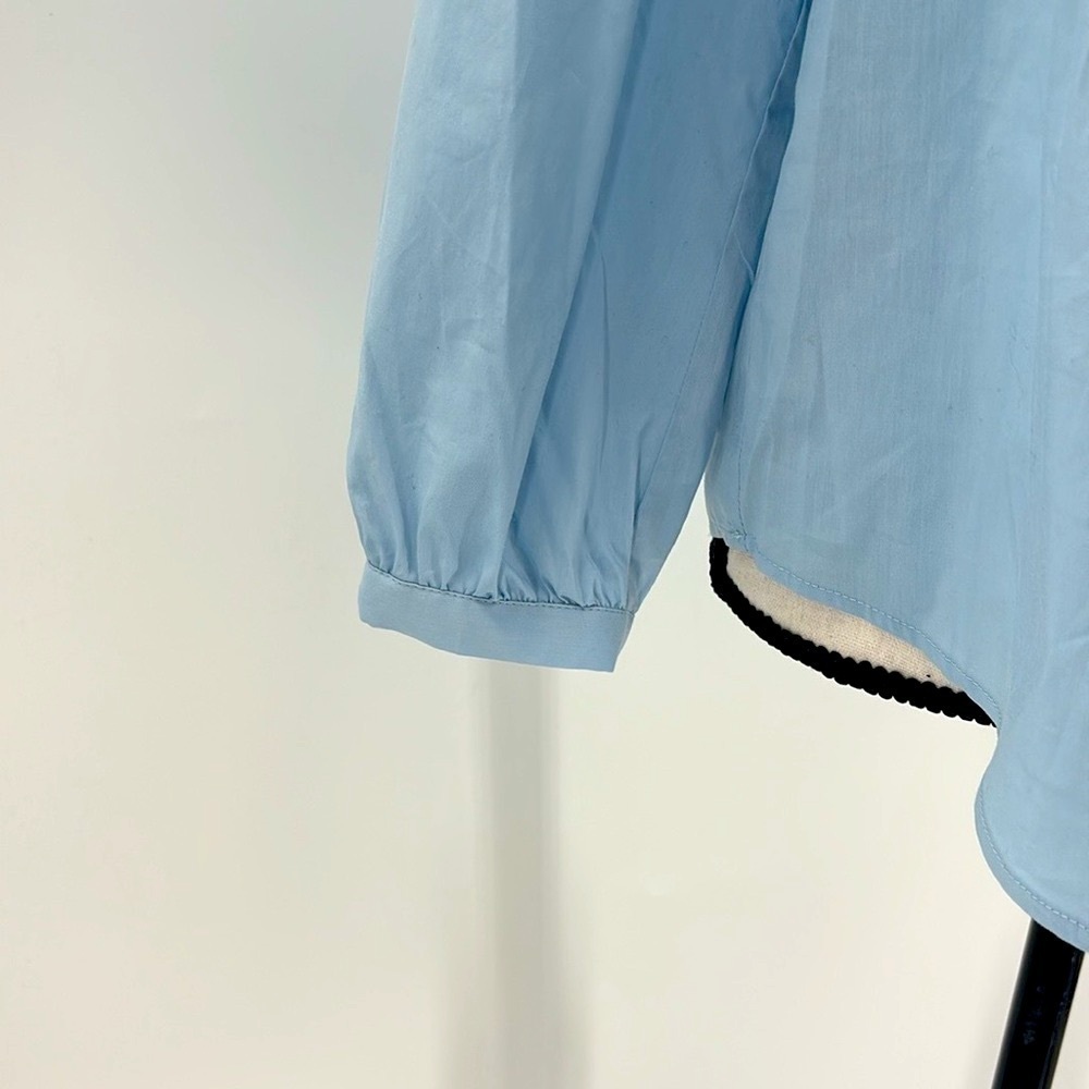 NWT 41 Hawthorn blue Henley blouse small petite - Picture 4 of 13